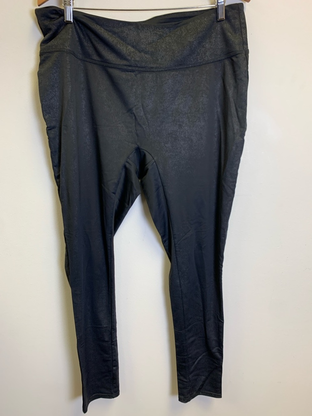 All Worthy by Hunter McGrady Black Shiny Track Joggers